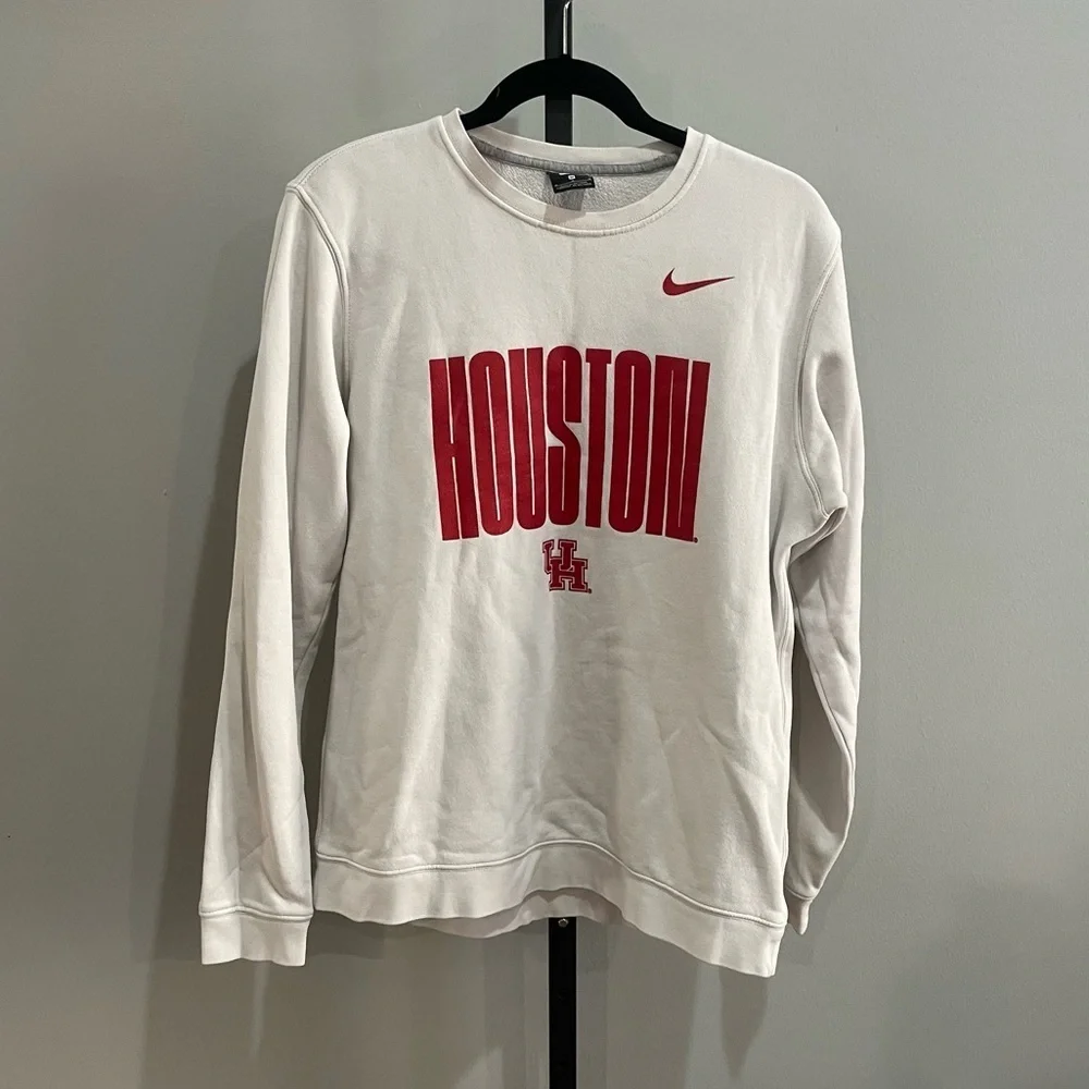 Nike University of Houston White Crew Neck Sweater Size Medium